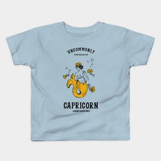 "Capricorn Luxury Bath Oils: Uncommonly Persuasive" Cool Zodiac Art Kids T-Shirt